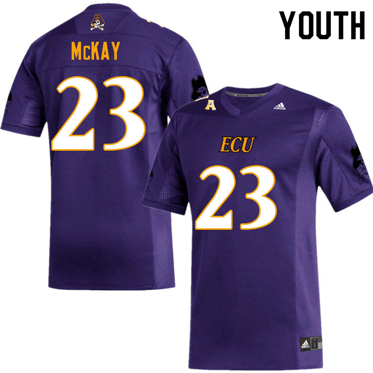 Youth #23 Joseph McKay ECU Pirates College Football Jerseys Sale-Purple - Click Image to Close